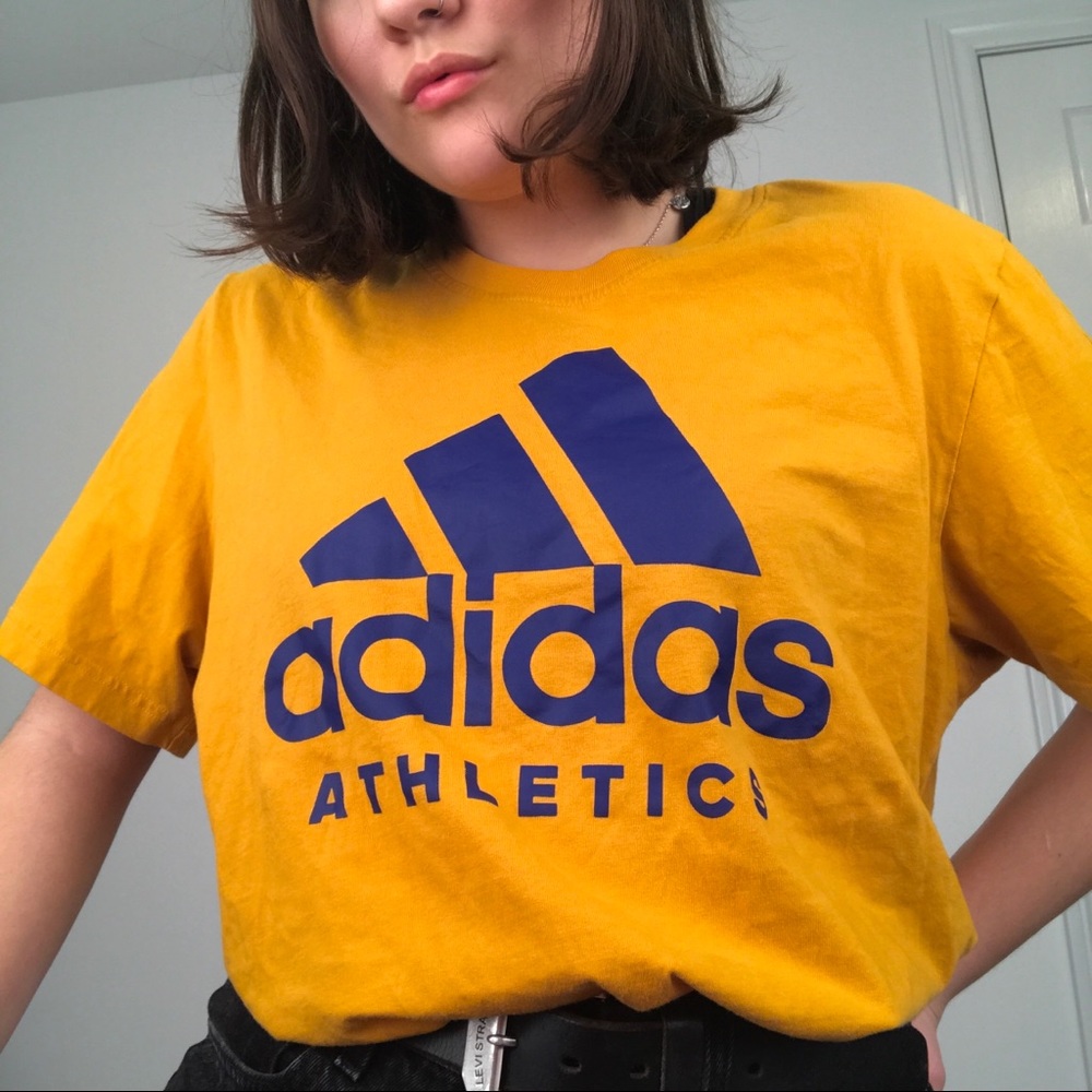 Yellow/ orange adidas tee
